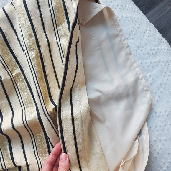 J.Crew Metallic Gold Striped Mini Skirt – Size 00 - Picture 5 of 5